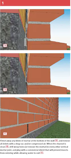 Create a drainage plane and rebuild with water-tolerant materials Create a drainage plane and rebuild with water-tolerant materials