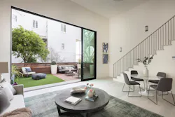 Living room with a yard open concept indoor outdoor Living room with a yard open concept indoor outdoor