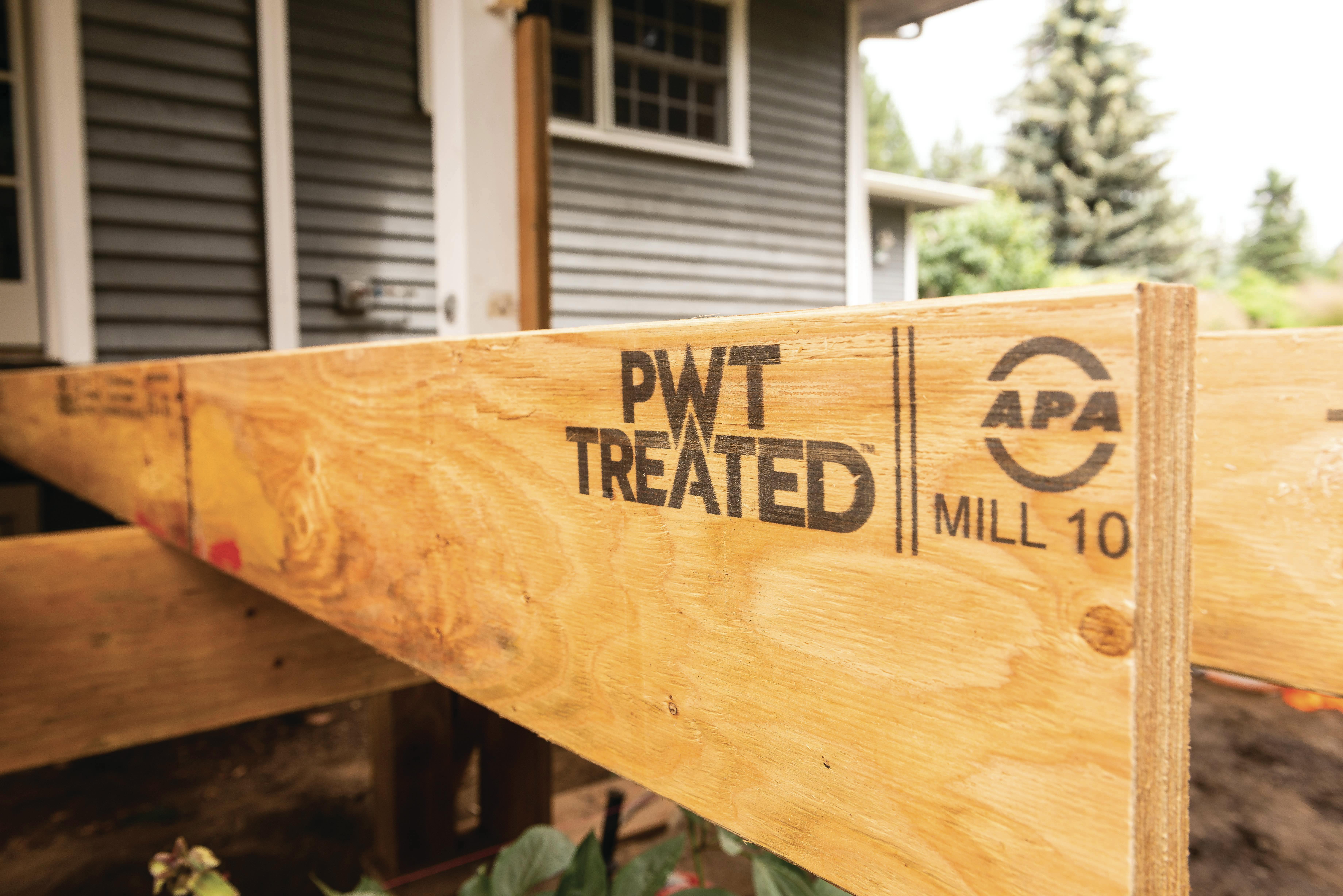 PWT treated laminated veneer lumber