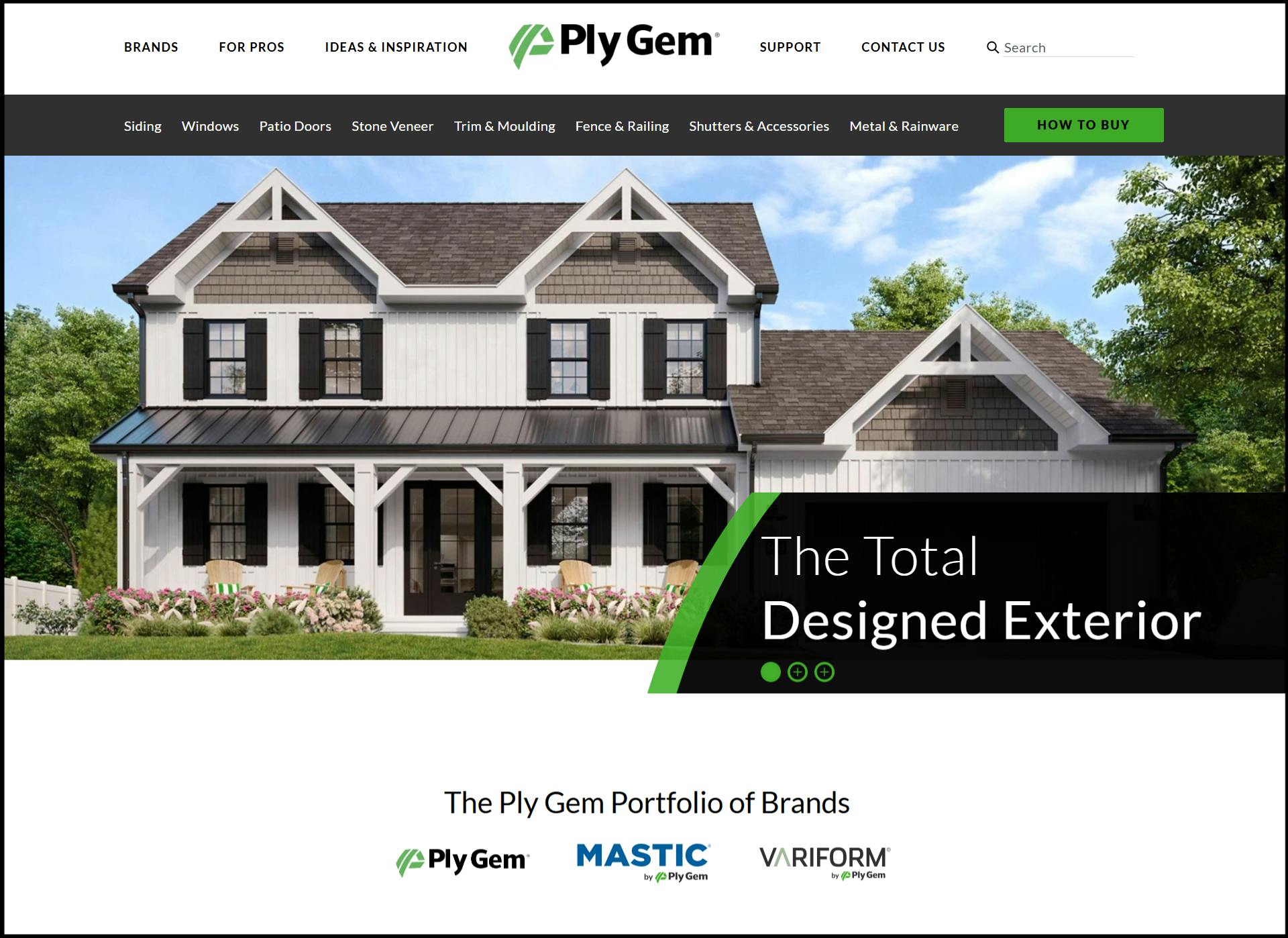 PlyGem.com Website Homepage