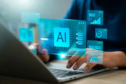 Person working with AI on a laptop Person working with AI on a laptop