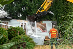 Home being razed Home being razed