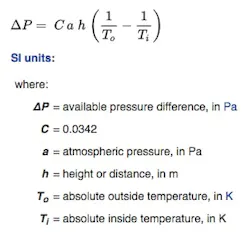 Stack Effect Equation Stack Effect Equation
