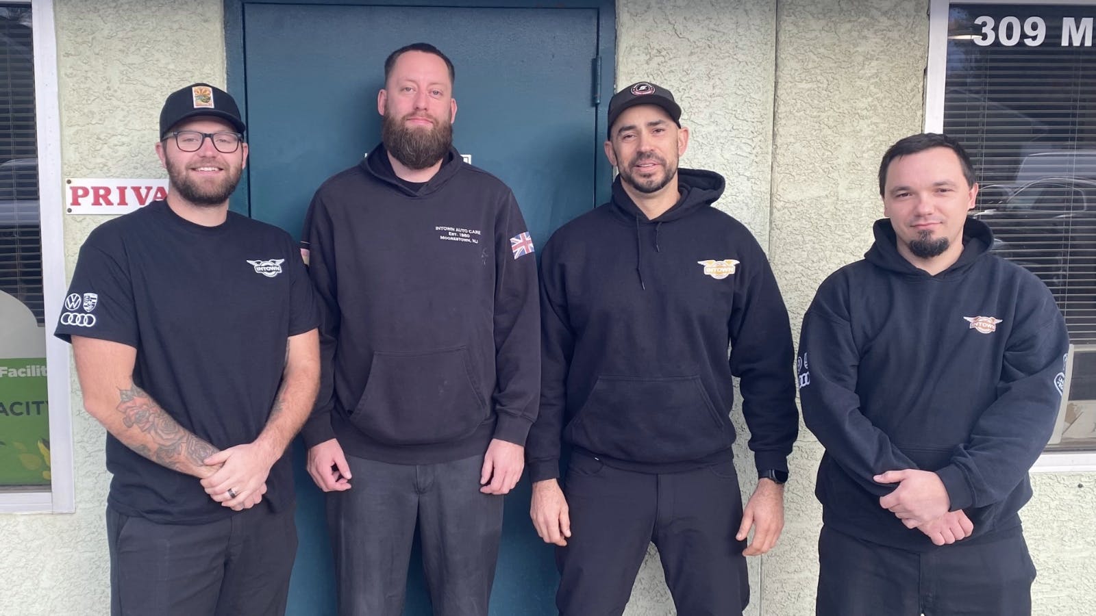 The InTown Auto Care team from left: John Ausmus, Kevin Schmidt, Omar Linares, and Adam Mendeleski.