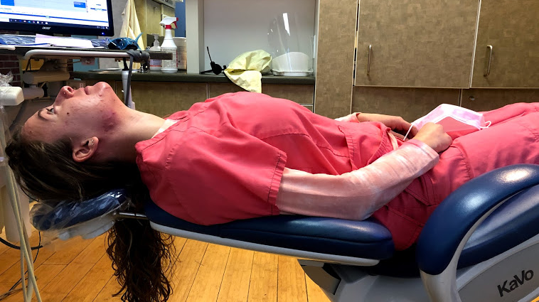 Figure 1: Patient positioning for the maxillary arch