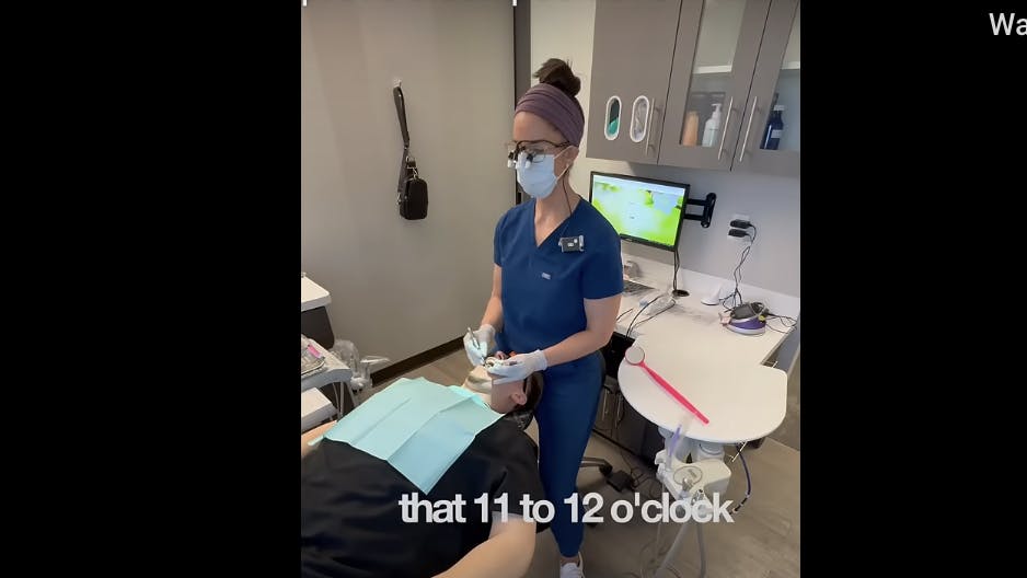 Dental hygienists should provide as much care as they can from the 11 to 1 o'clock position.