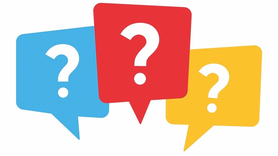 voice balloons with question marks in them