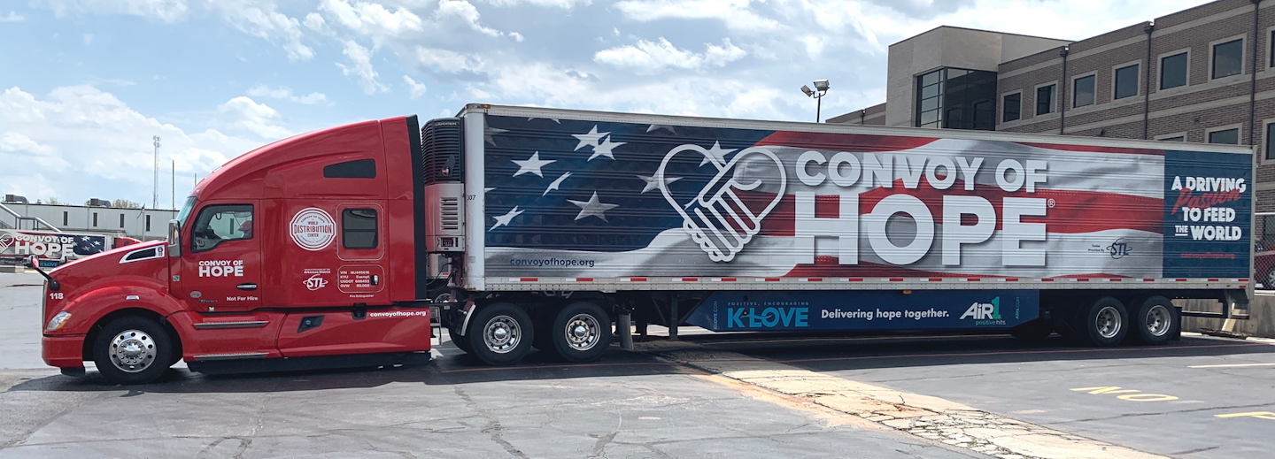 Kenworth aiding Convoy of Hope Refrigerated Transporter
