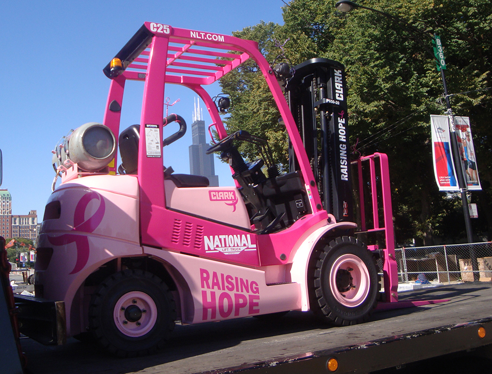 Pink Clark Forklifts A Hit With National Lift Truck Customers Rental Equipment Register