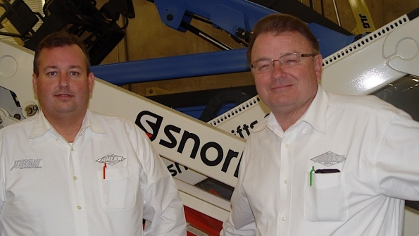 Don Ahern right expects continued growth for Ahern Rentals as well as manufacturers Snorkel and Xtreme At left is Ahern Rentals president Evan Ahern Photo by Michael Roth RER