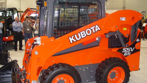 Kubota39s SSV65 skidsteer loader at World of Concrete 2015