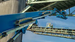A Genie 150foot boomlift on the job A Genie 150foot boomlift on the job