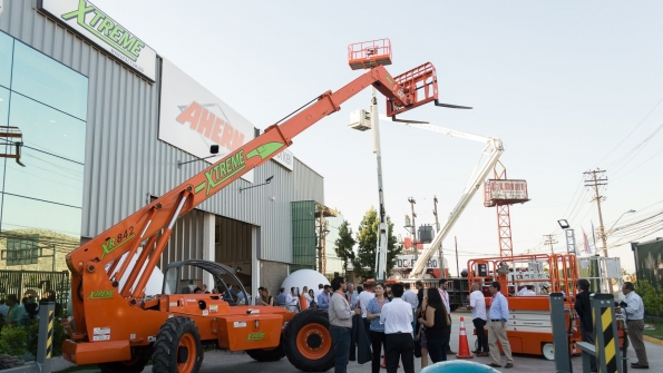 More than 100 rental and enduser customers gathered for the grand opening of Ahern Chile The facility will offer sales service training and parts for Snorkel and Xtreme machines