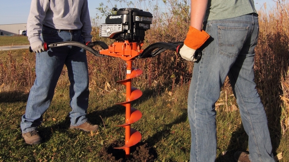 Workers using a General Equipment earth auger The company is offering a 30percent discount until the end of the year with 5 percent of all revenue going to Salvation Army centers serving the hurricaneaffected areas