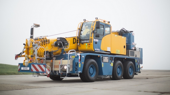 Terex Demag cranes recently being delivered in upstate New York