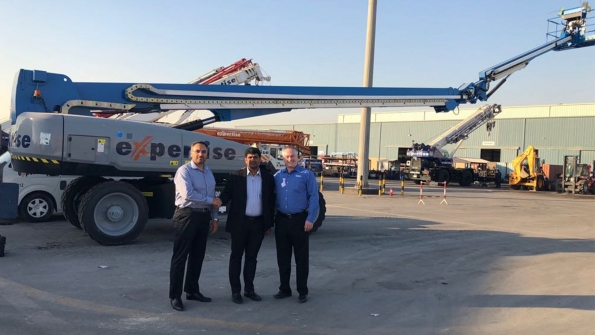 From left Muhammed Ajmal country manager Terex Financial Services Middle East Mohammed Ashraf director industrial supplies expertise and Gary Cooke Genie regional sales manager for the Middle East at Terex Equipment Middle East LLC
