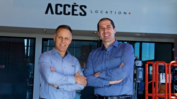 Harold Dubeacute left is retiring from Quebecrsquos Accegraves Location with Luc Bertrand right taking over as president