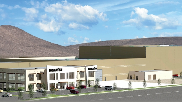 An artist39s rendering of Komatsu Equipment Co39s planned 47 million customer support and service center to be built in Elko Nev planned for completion in early 2020