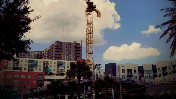 Sims tower cranes at work