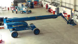 A Nationwide Platforms mobile elevating work platform in the shop A Nationwide Platforms mobile elevating work platform in the shop