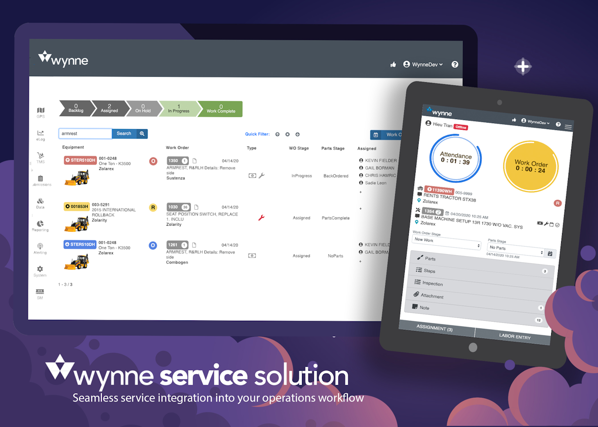Wynne Service Solution software from Wynne Systems Rental Equipment