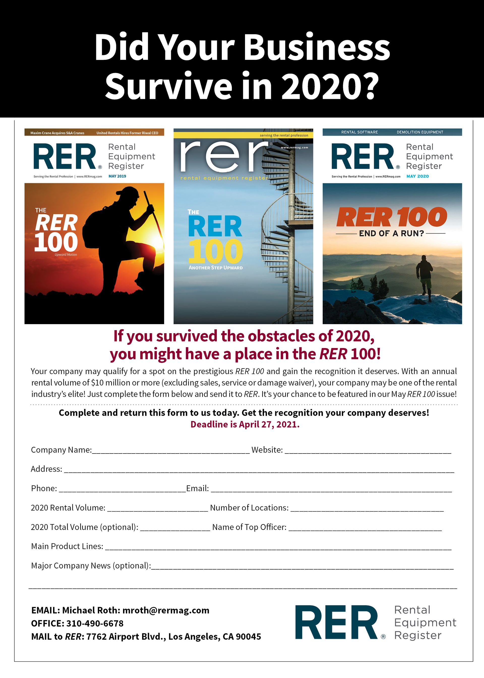 Rer100 2021 House Ad Full Page