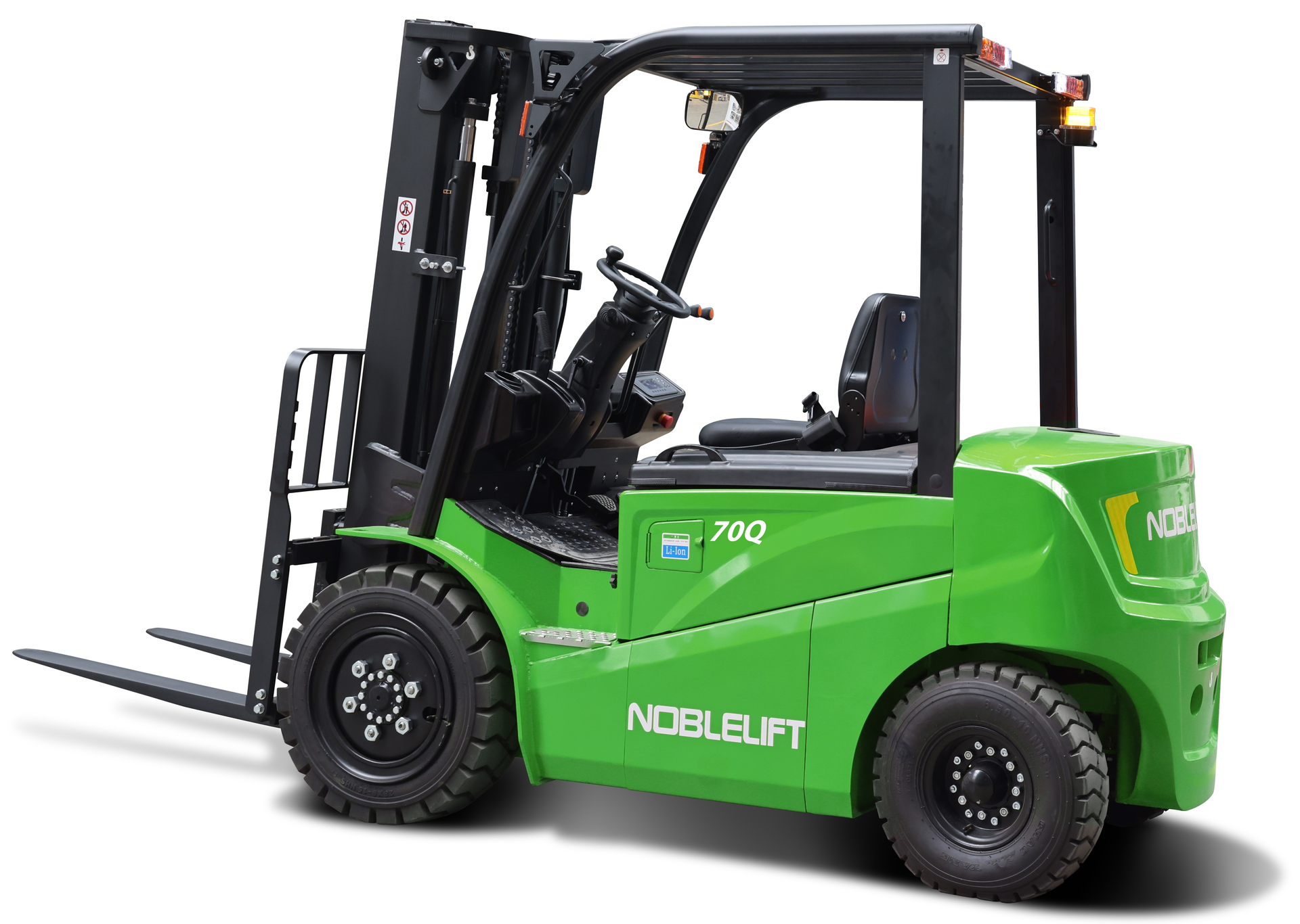 Pictured is the new Noblelift Lithium Iron Phosphate LFP/LiFePO4 electric 60Q and 70Q Series forklift.