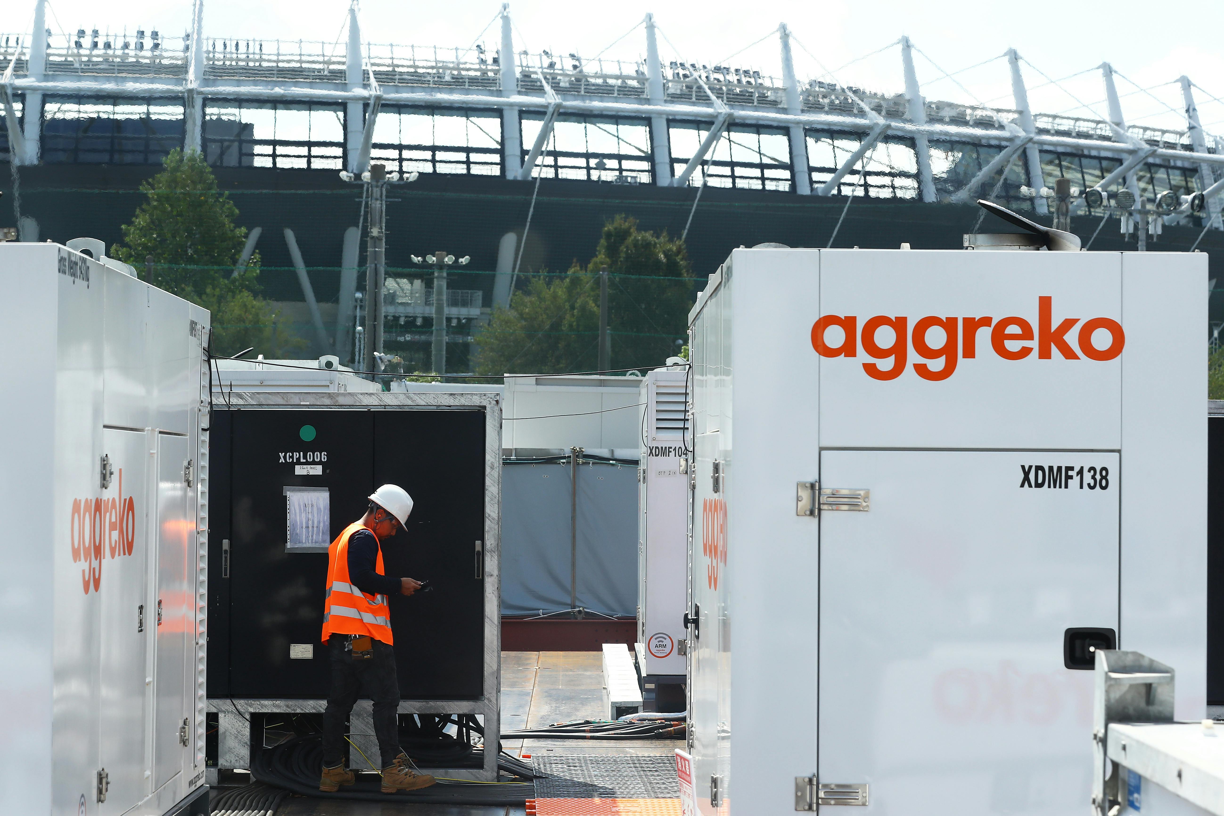66b5608f8e0317012367e8a2 Aggreko Generators Outside Large Stadium 2020