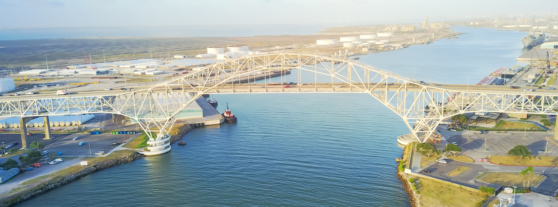 Panoramic Aerial View Corpus Christi Harbor Bridge In The Port Trong Nguyen 62fceabccb37a