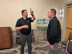 Senior Deputy Brian Phillips, Adam’s County Sheriff's Office, conducts mock roadside impairment test on clinic volunteer Senior Deputy Brian Phillips, Adam’s County Sheriff's Office, conducts mock roadside impairment test on clinic volunteer