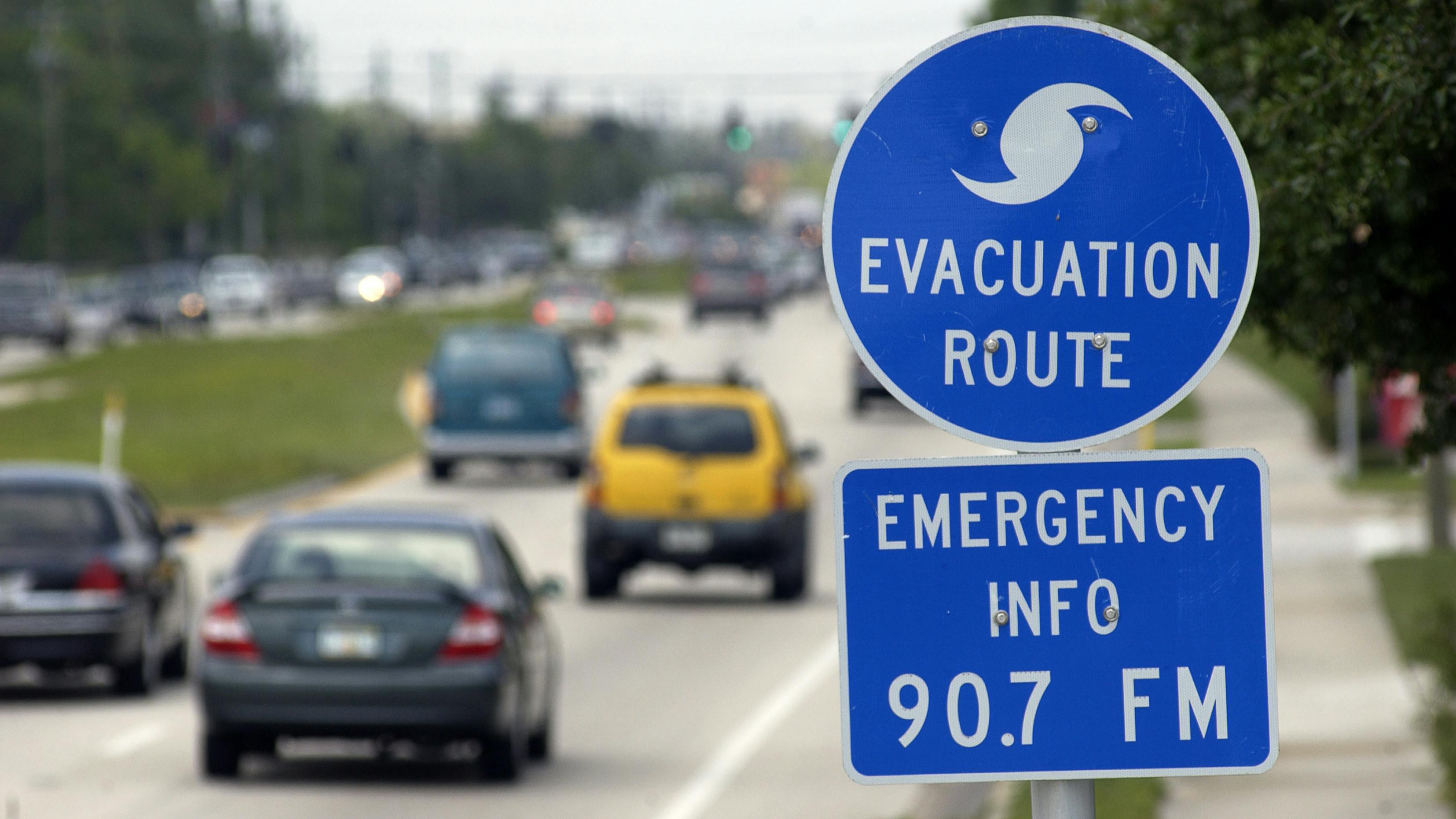 Hurricane evacuation route