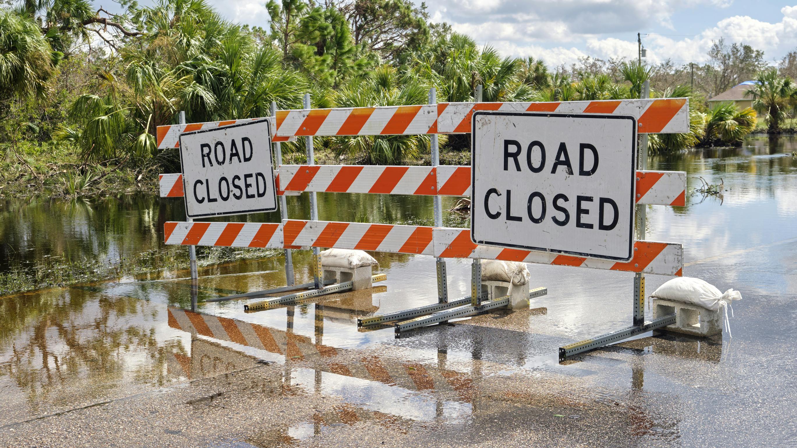 Hurricane Flooding Road Signs