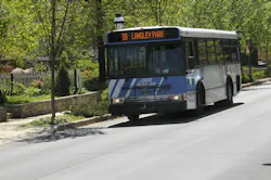 A Ride On bus for Montgomery County residents in Takoma Park, Maryland. A Ride On bus for Montgomery County residents in Takoma Park, Maryland.