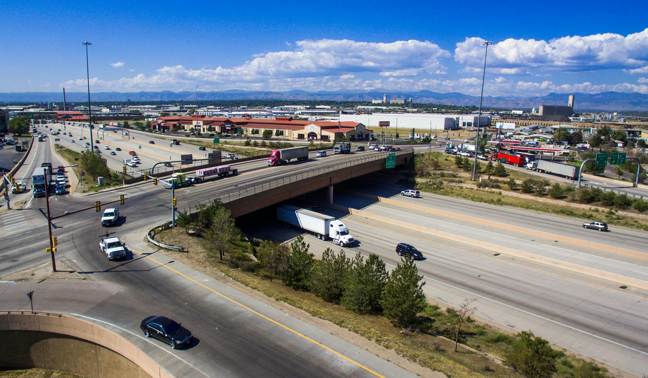 Ramps at the intersection of Interstate 25 and 58th Avenue in Denver, Colorado.