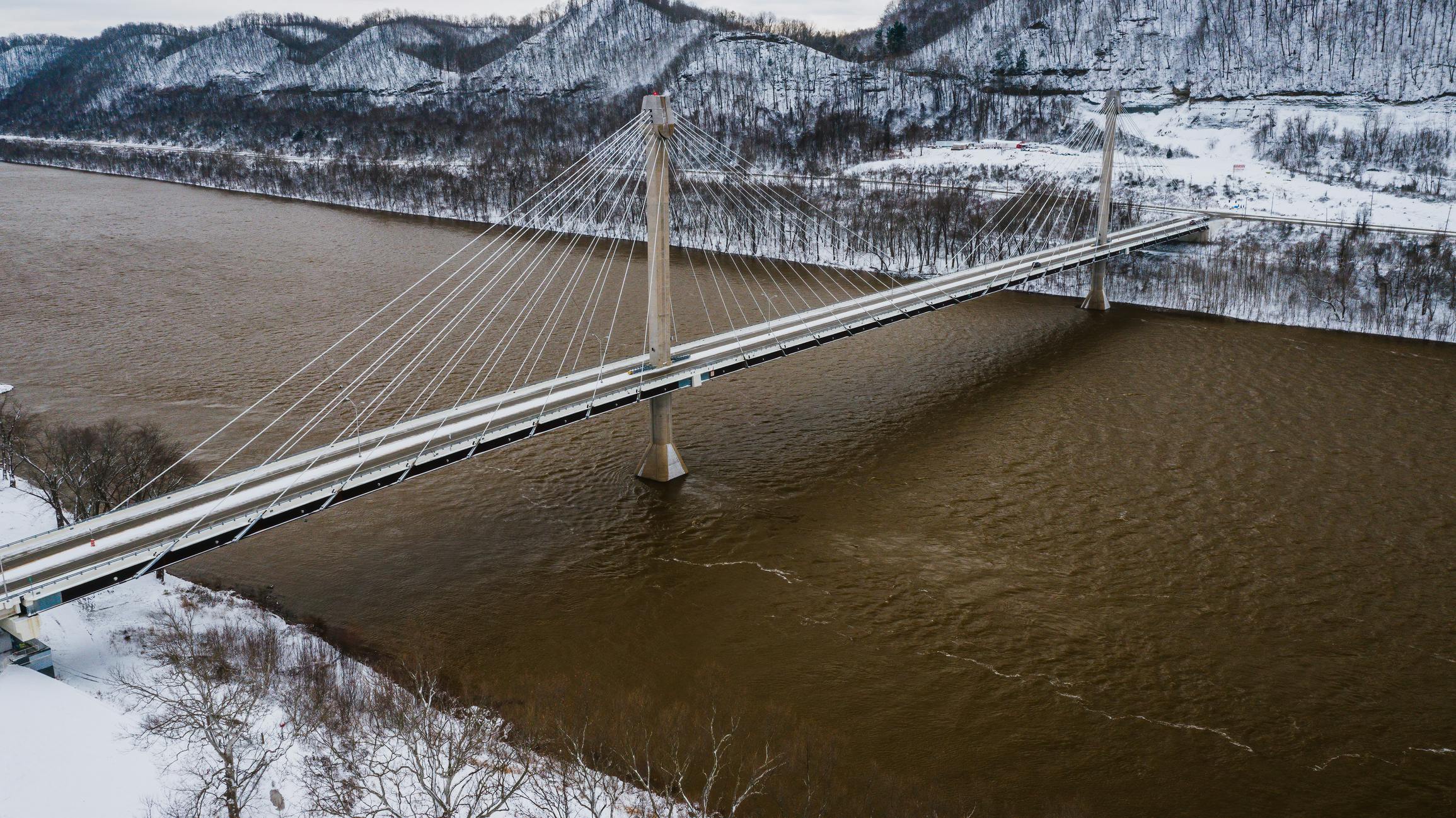 The U.S. Grant Bridge carries U.S. Route 23 over the Ohio River between Portsmouth, Ohio, and South Shore, Kentucky.