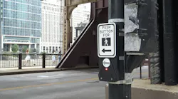 An accessible pedestrian signal at a crossing near the Ogilvie Transportation Center in Chicago, Illinois. An accessible pedestrian signal at a crossing near the Ogilvie Transportation Center in Chicago, Illinois.