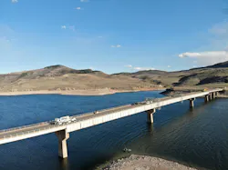 The Blue Mesa Middle Bridge in Gunnison County, Colorado. The Blue Mesa Middle Bridge in Gunnison County, Colorado.
