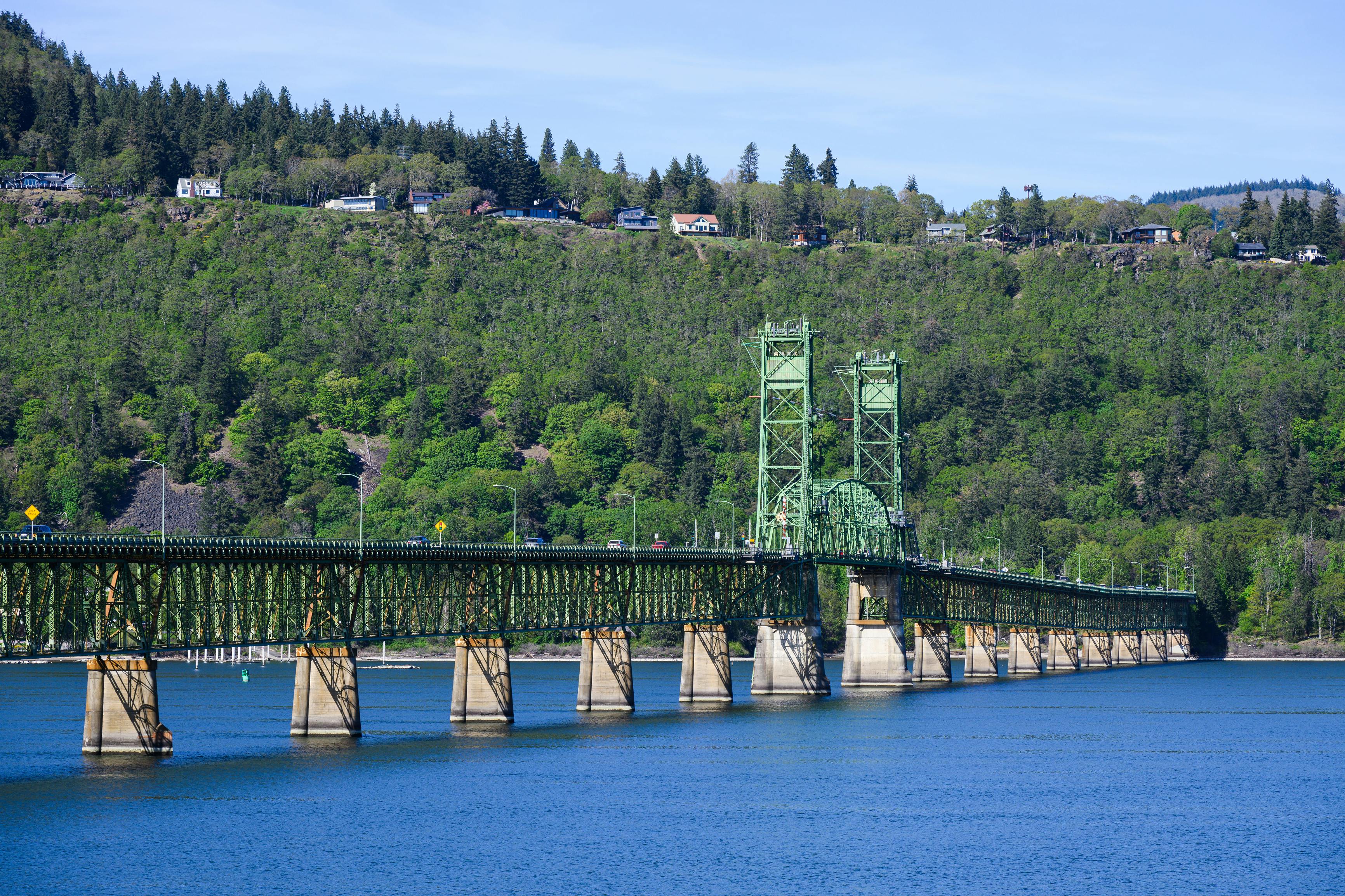 A view of the Hood River-White Salmon Bridge in Hood River, Ore.