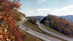An old photo of Virginia's Interstate 77 in 1980. An old photo of Virginia's Interstate 77 in 1980.