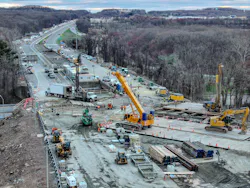 Construction to address a sinkhole on Interstate 80 in Wharton, N.J. Construction to address a sinkhole on Interstate 80 in Wharton, N.J.