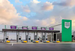 A toll plaza on the Ohio Turnpike. A toll plaza on the Ohio Turnpike.