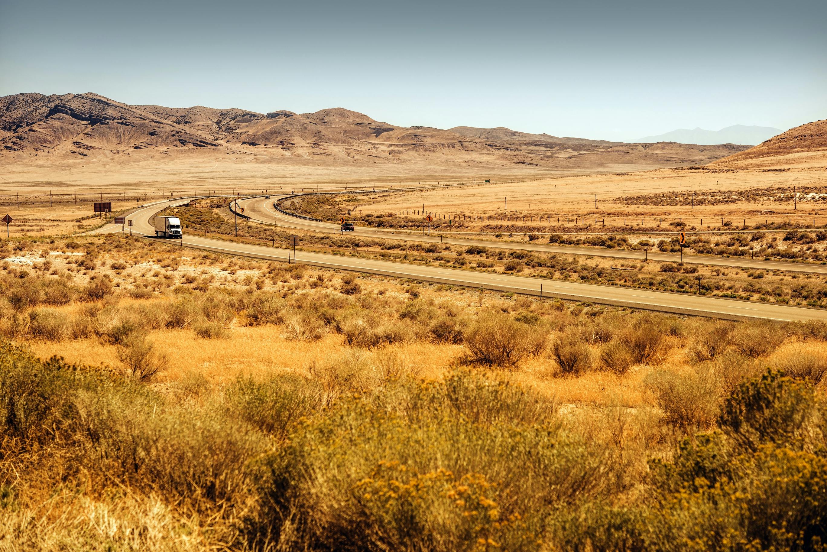 Western Utah Landscape and Interstate I-80.