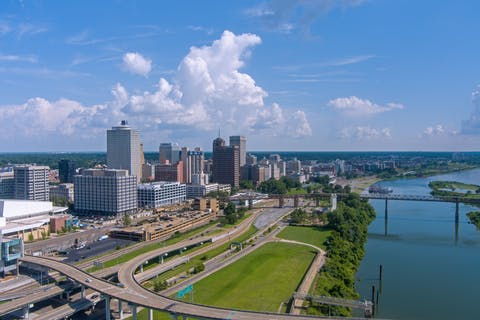 An aerial view of Memphis, Tenn.