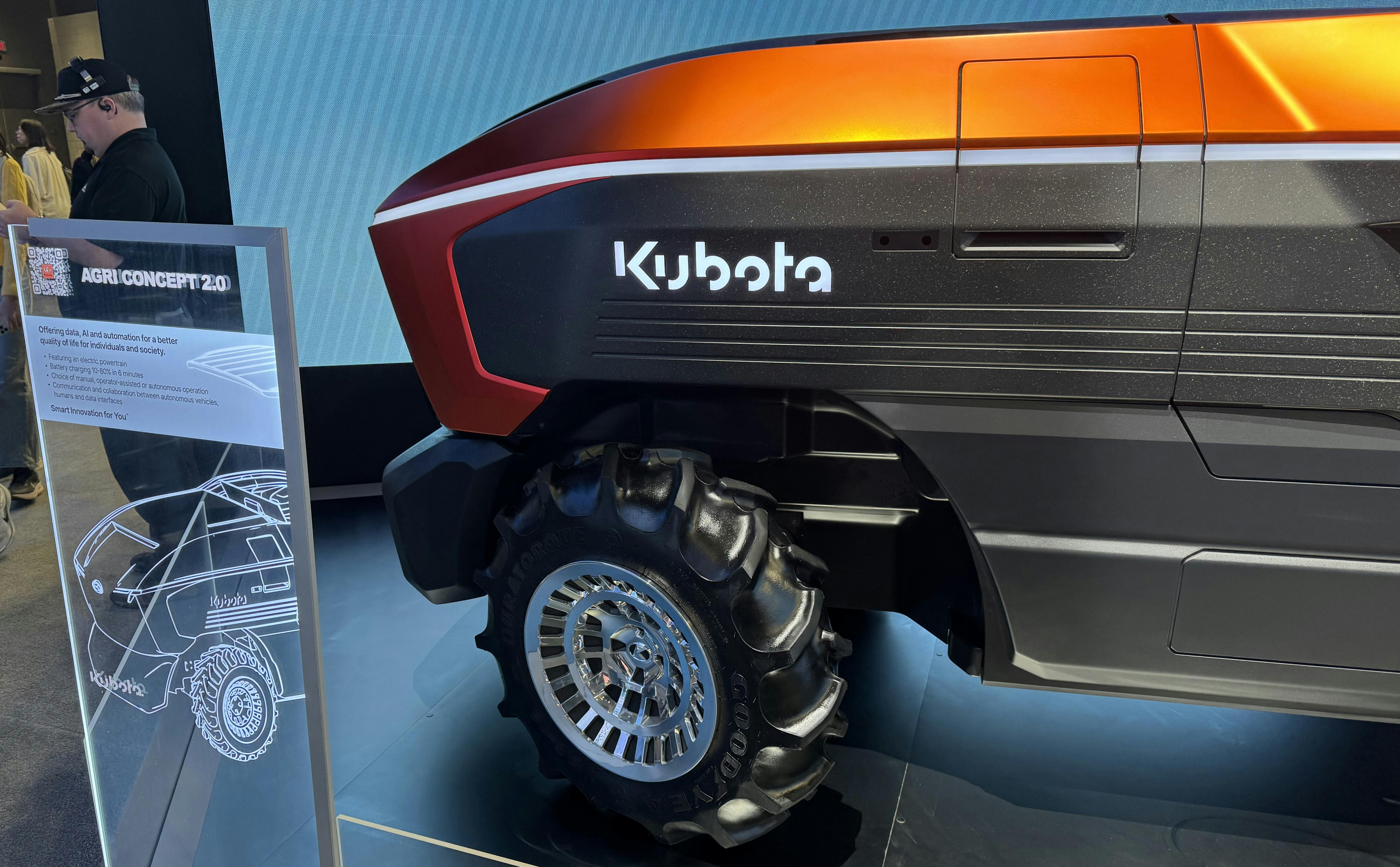 A next-gen concept Kubota machine on display in January at the Consumer Electronics Show in Las Vegas.