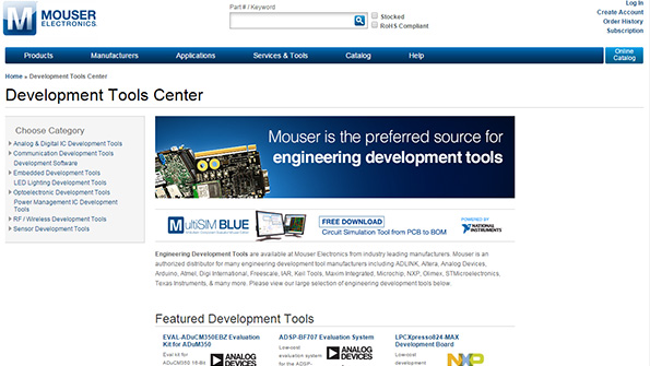 Mouser Launches Development Tools Center | Supply Chain Connect