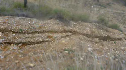 Rill erosion occurring on farmland in Restábal, southern Spain. Rill erosion occurring on farmland in Restábal, southern Spain.