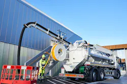 1655254112173 Bucher Recycler Cr120 Tanker Truck At Work Clearing 1655254112173 Bucher Recycler Cr120 Tanker Truck At Work Clearing