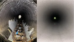 High-strength grout was pumped into the missing invert. High-strength grout was pumped into the missing invert.