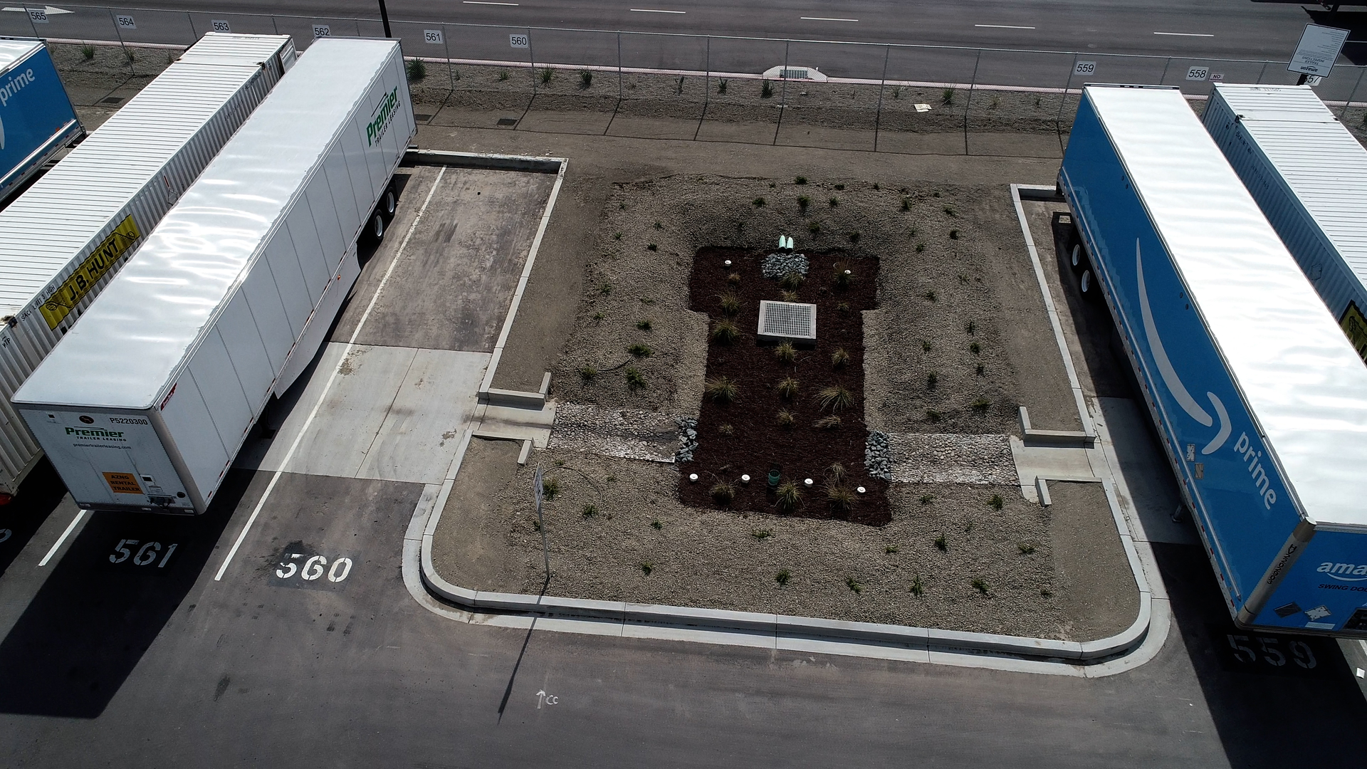 There are 31 individual drainage areas on the site.