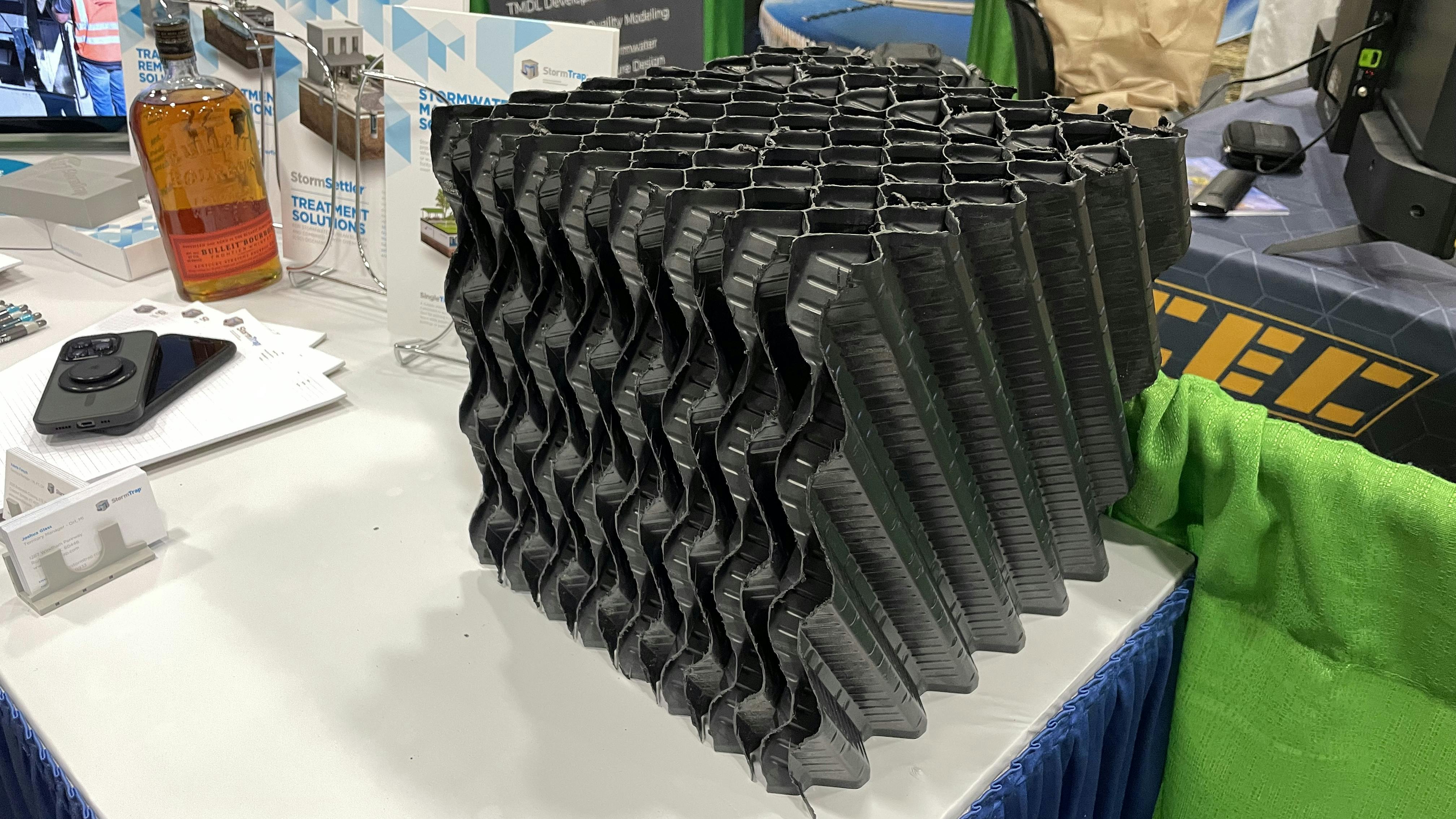 A portion of the StormSettler settling pack that promotes settlement and capture of sediments.